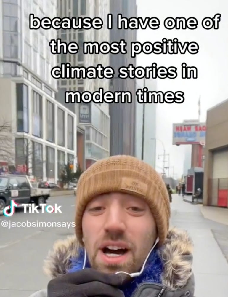 A screenshot of a video saying 