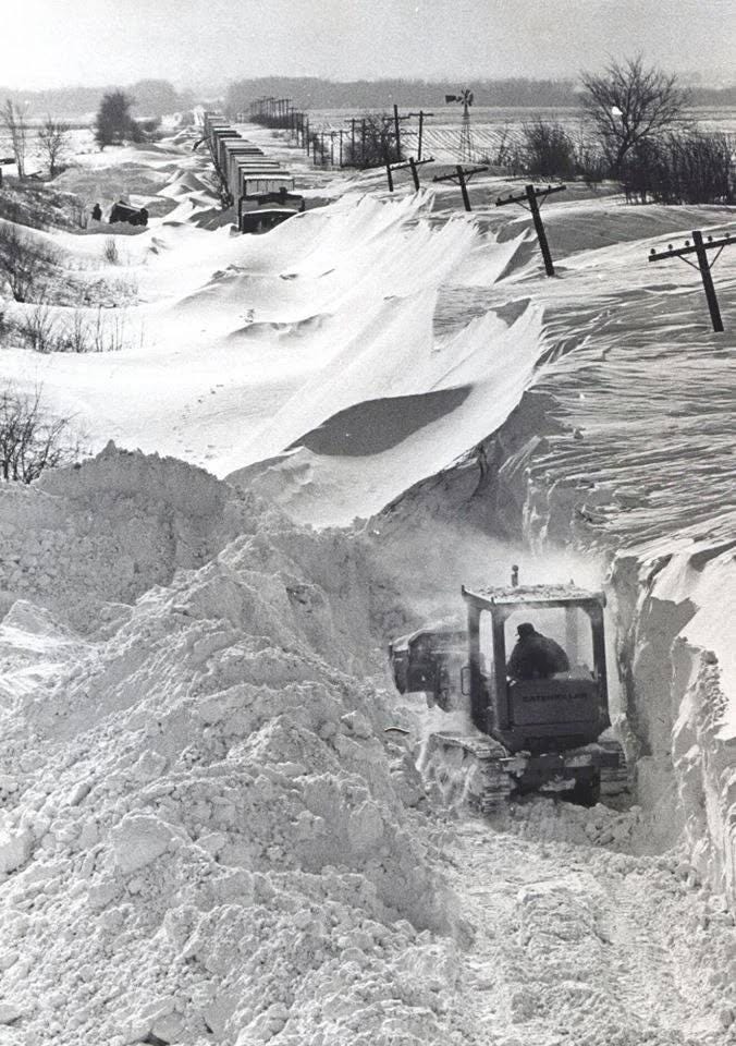 A powerful image from the legendary Blizzard of 1978 in Cortland, New York, reminding us of truly epic winter conditions.