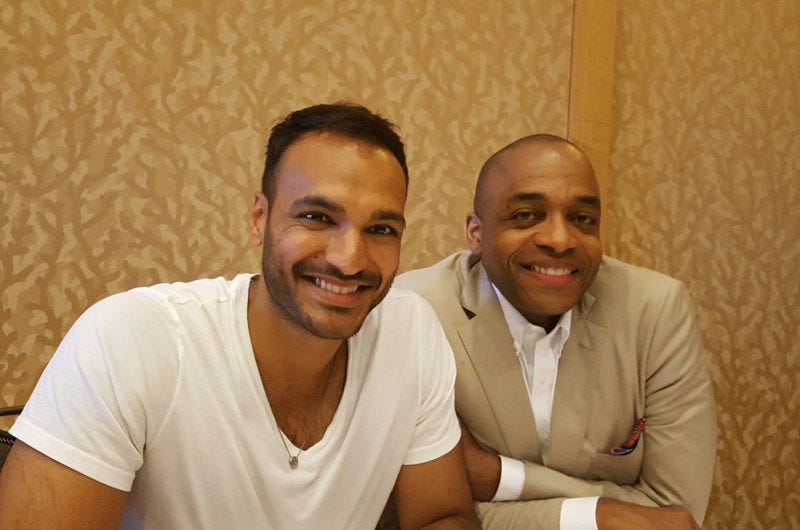 rick worthy with arjun gupta on magicians set rick worthy with arjun gupta on magicians set