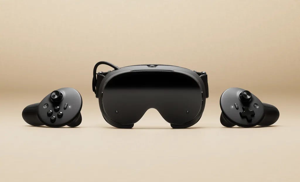 The Steam Frame as a VR headset and wireless controllers 