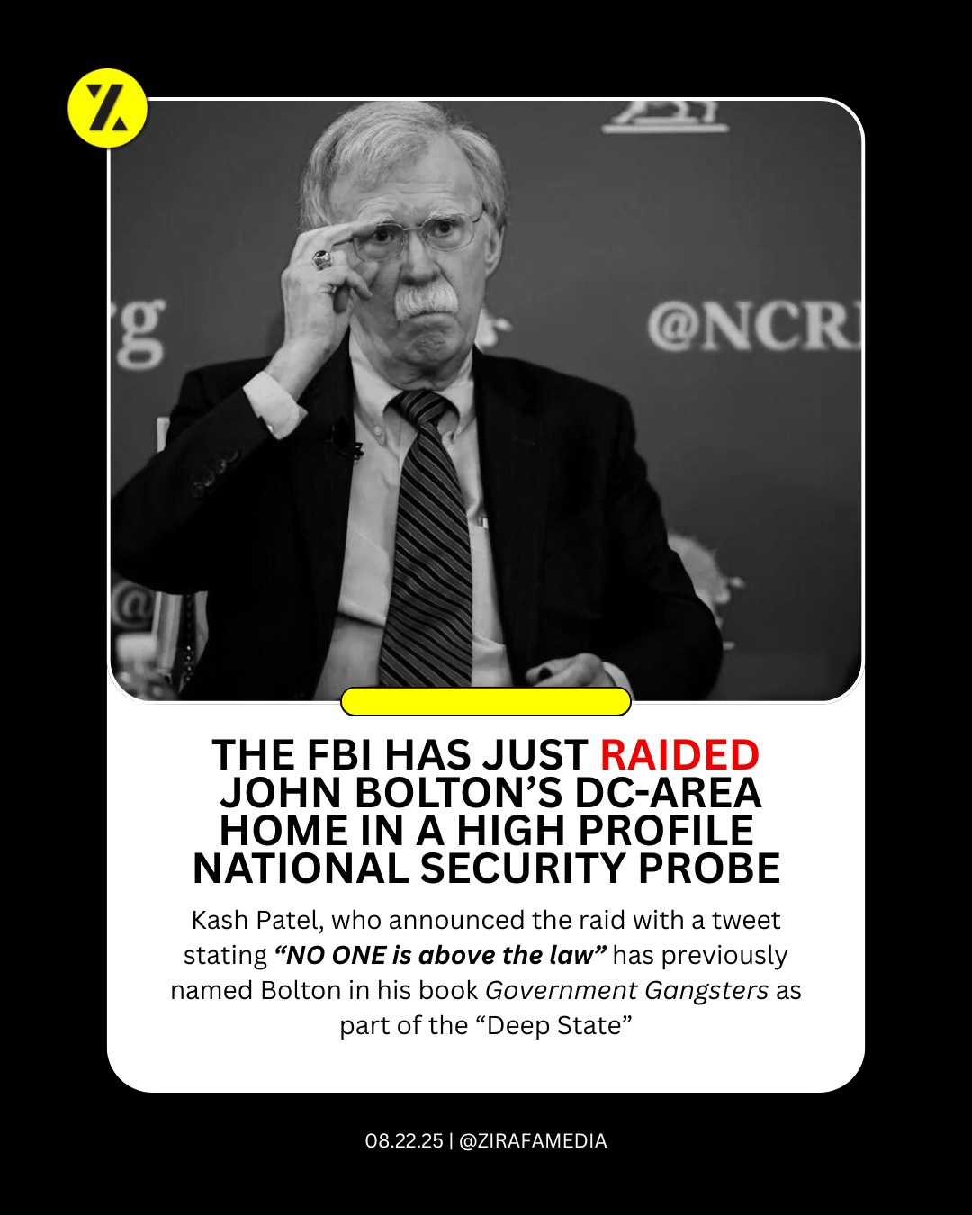 FBI izvedel racijo na domu Johna Boltona, Trumpova administracija pa sprejema sporne odločitve