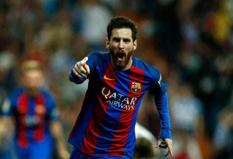 lionel messi keeps barcelona going for 4 fours