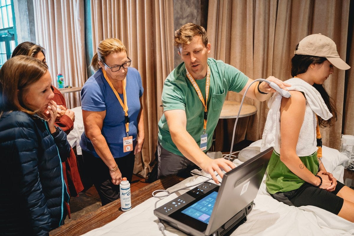 ER doctor Fred Milgrim teaches the use of bed-side ultrasound at Denver Health ER doctor Fred Milgrim teaches the use of bed-side ultrasound at Denver Health