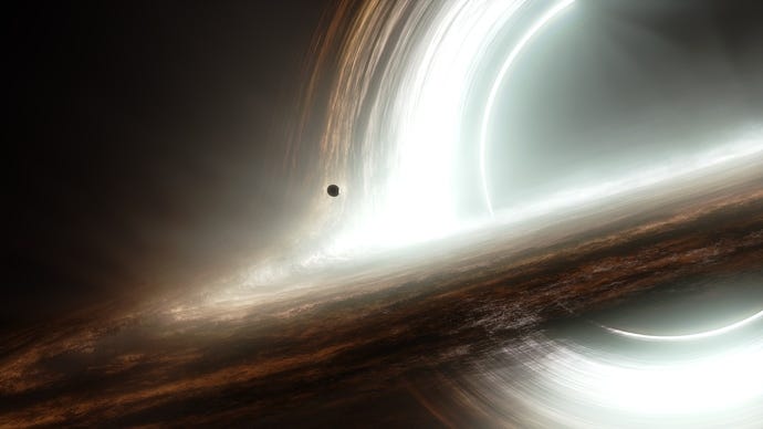 An artist's rendering of Gargantua, the black hole at the center of the universe