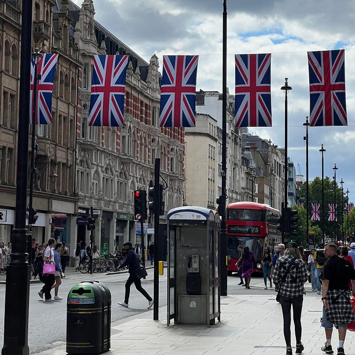 London’s Soho, phone booth, Big Ben, & Chinatown