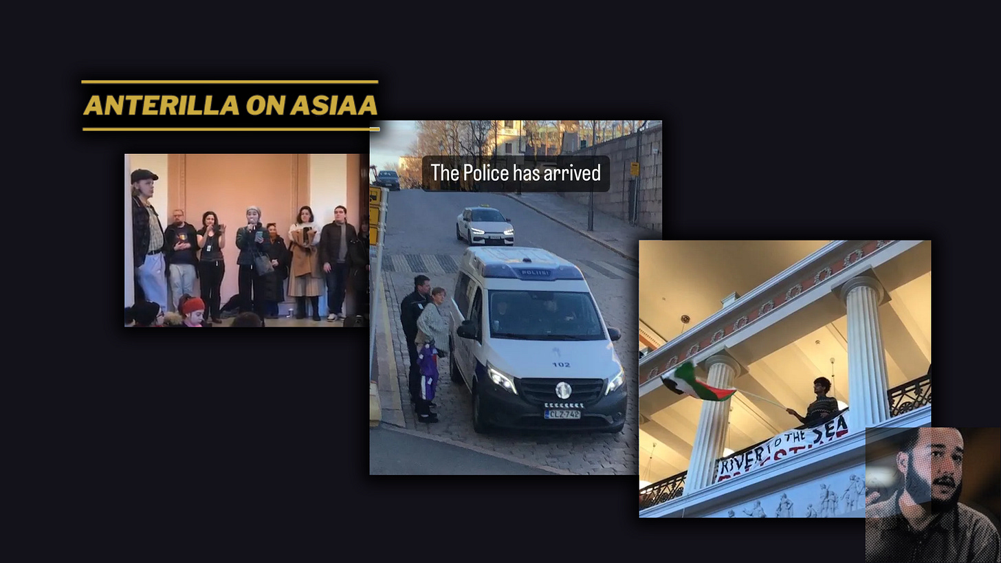 Juutalaisvihaiset sosialistit ja terrorismia tukevat islamistit “valtasivat” Helsingin yliopiston. Poliisi joutui poistamaan heidät.