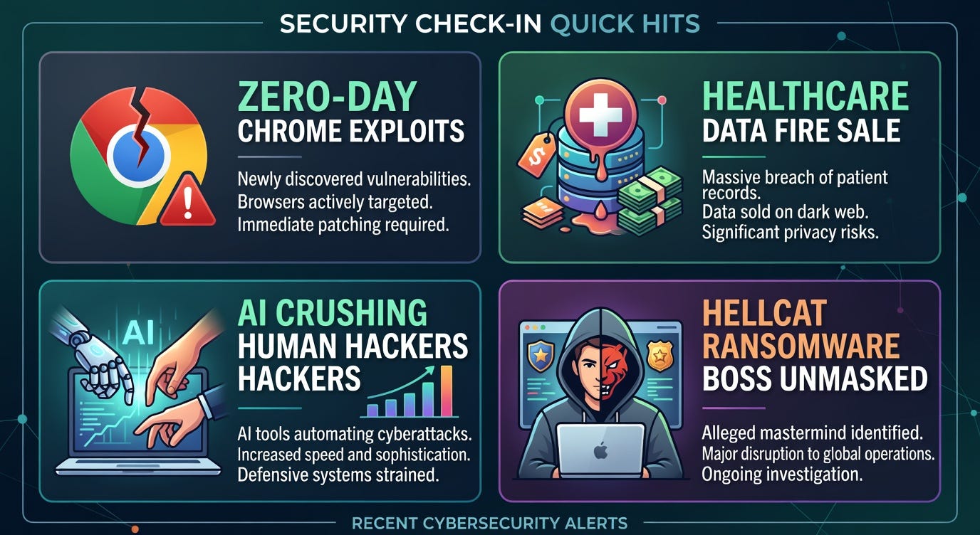 Exploits Security Check-in Quick Hits: Zero-Day Chrome Exploits, Healthcare Data ...