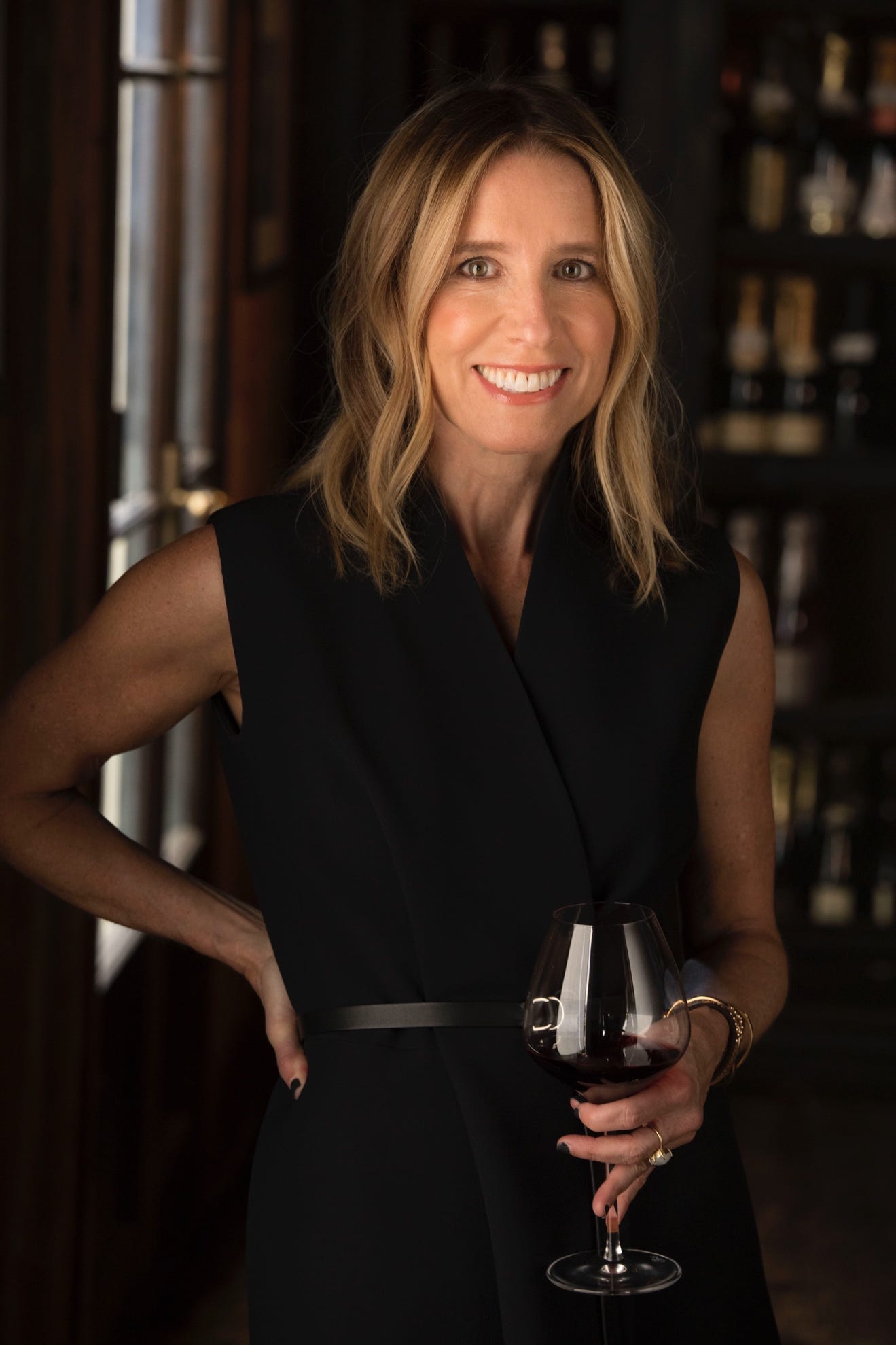 Caroline Styne with a glass of wine Caroline Styne with a glass of wine