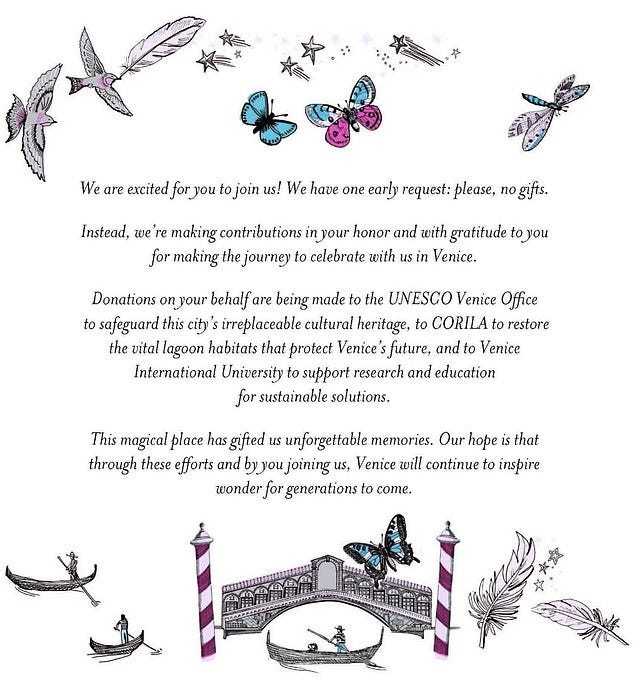 According to ABC News, this documents is part of the wedding invitation sent out by Jeff Bezos and Lauren Sanchez