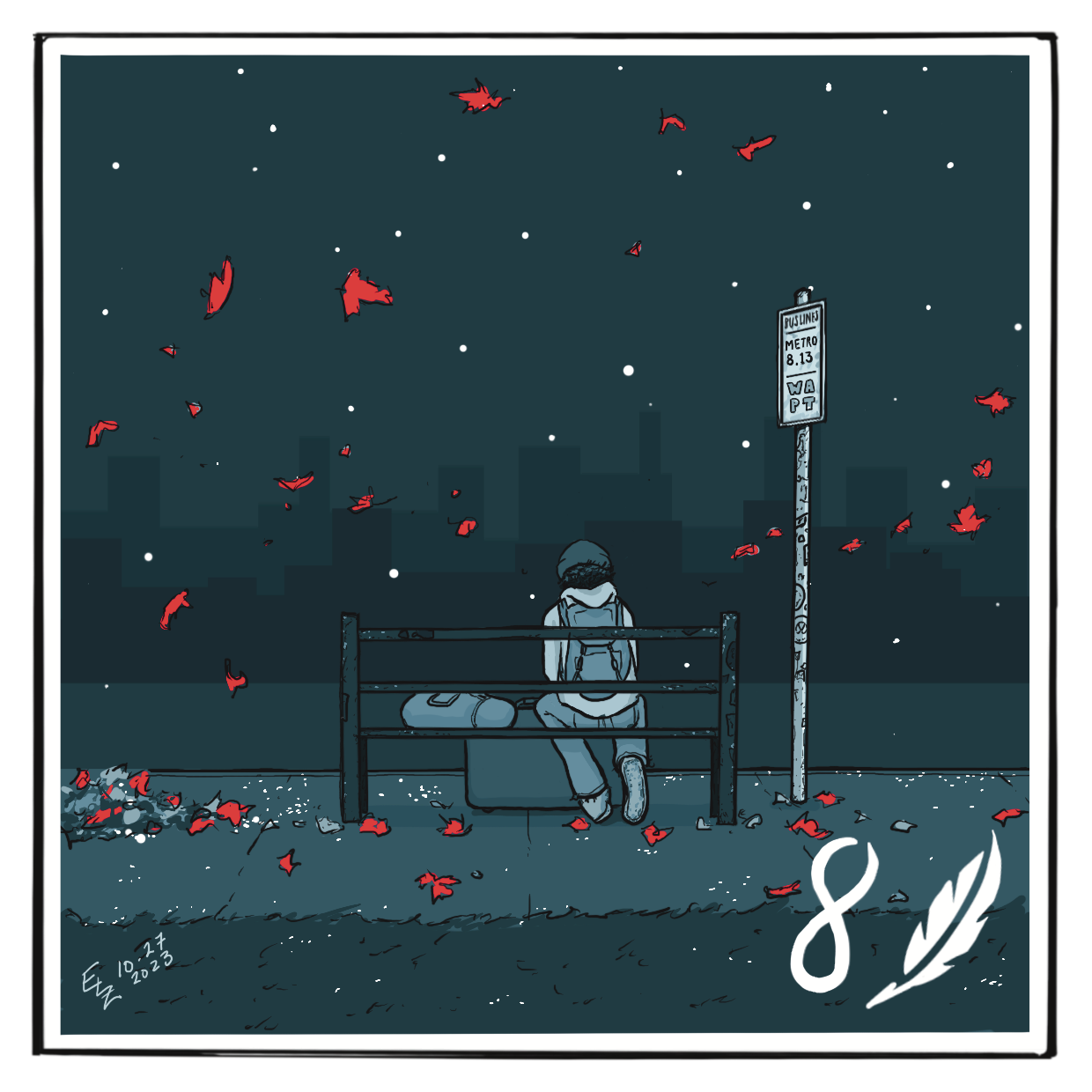 Inktober 22 – Eight of Swords