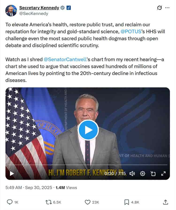 hhs secretary kennedy tweet