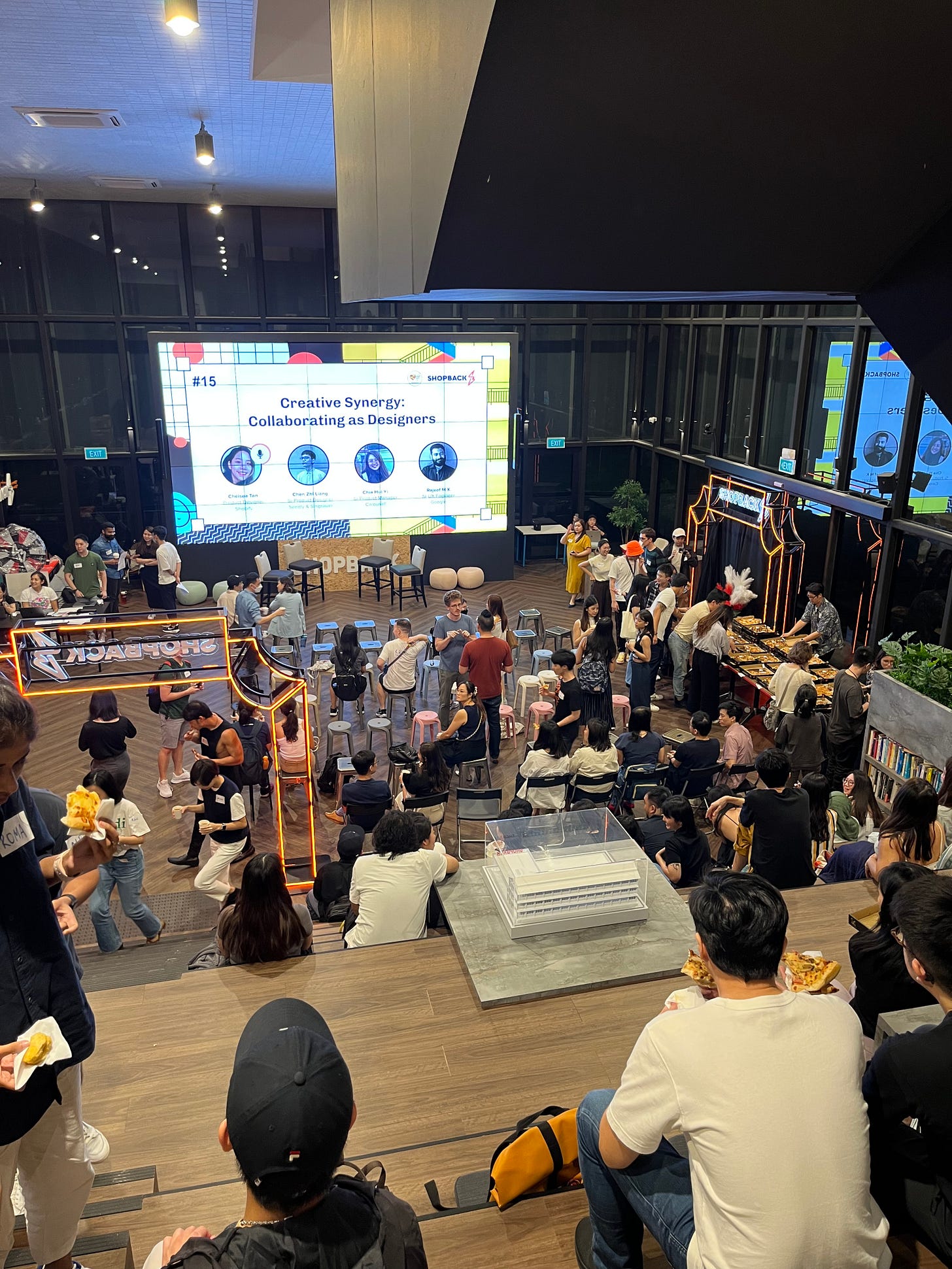 Inside the event space, with so many designers
