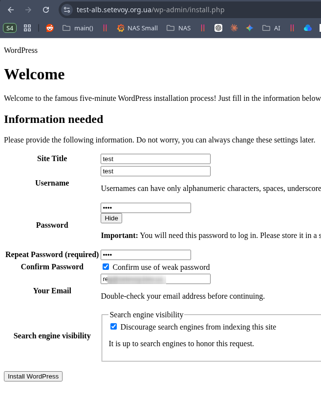 AWS: basic infrastructure setup for WordPress