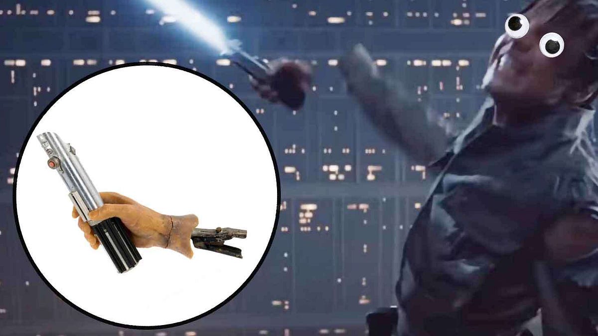 Luke Skywalker’s severed hand and lightsaber prop sold for $3.75M