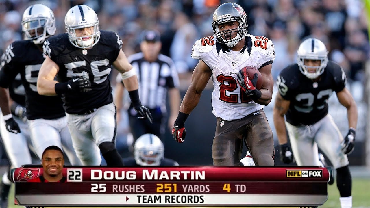 Rookie Doug Martin DOMINATES! (Buccaneers vs. Raiders 2012, Week 9)
