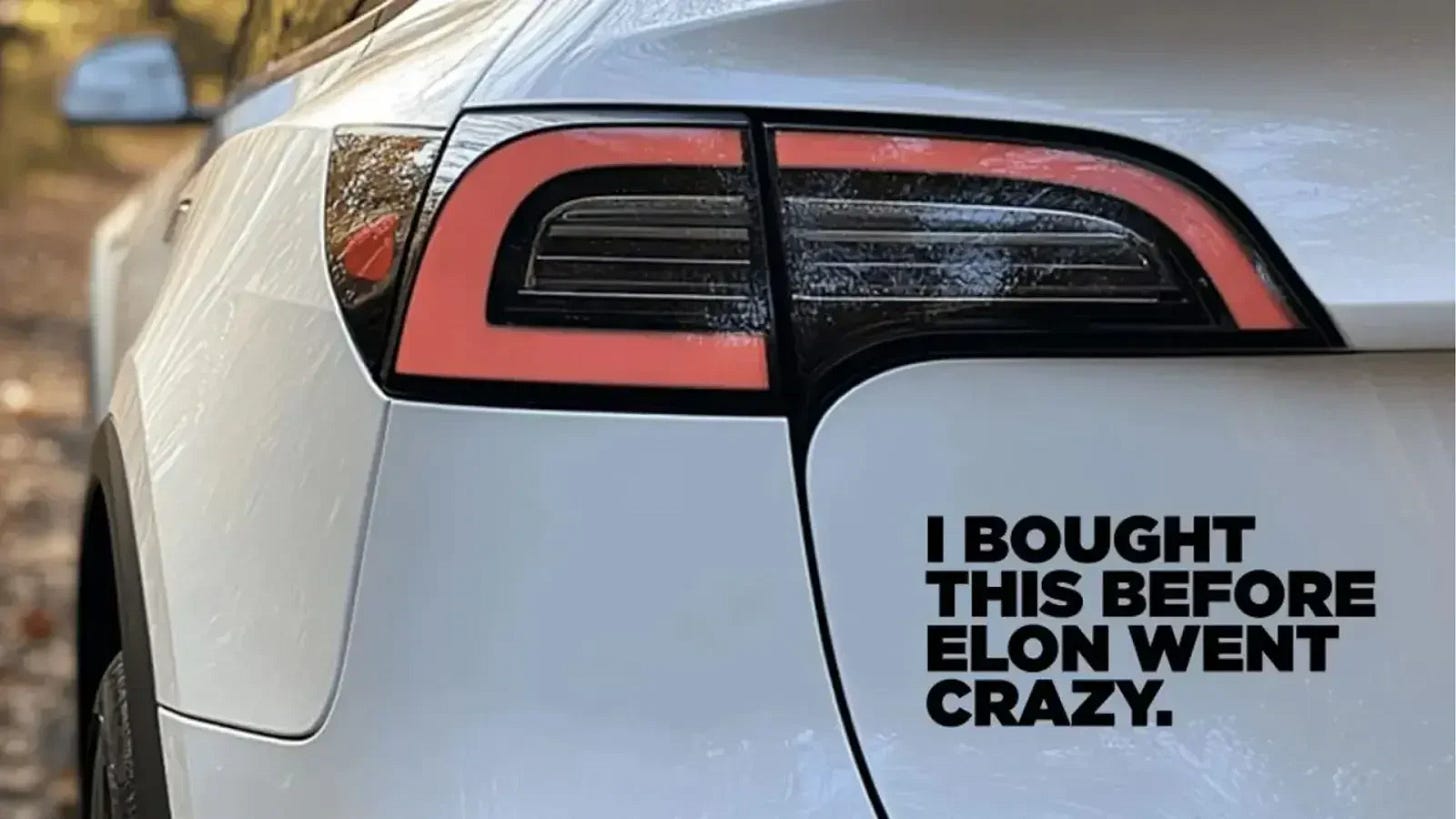 Tesla owners are buying Anti-Musk car stickers in bulk