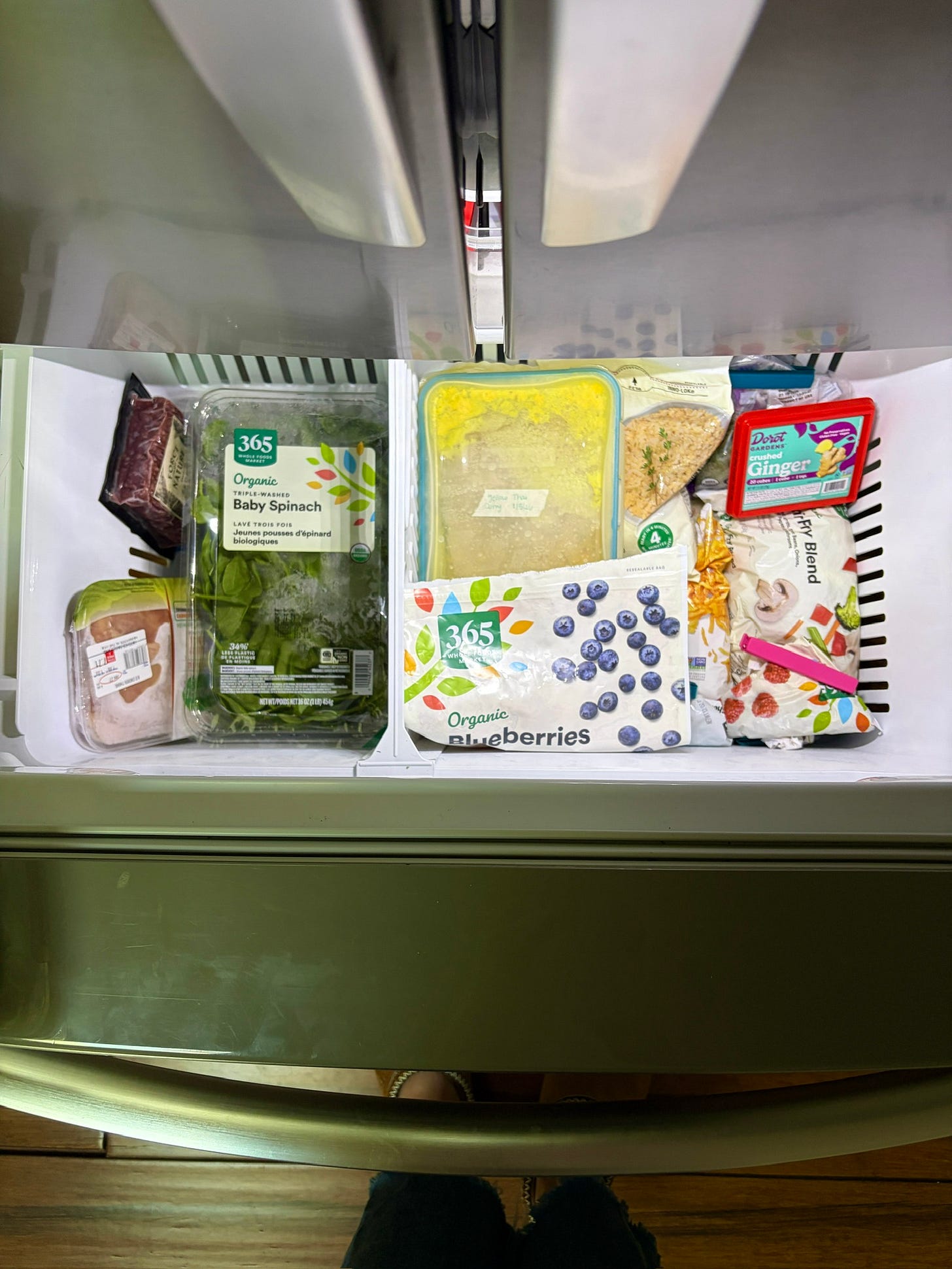 my freezer with fresh produce, frozen meals, and ready to cook veggies my freezer with fresh produce, frozen meals, and ready to cook veggies
