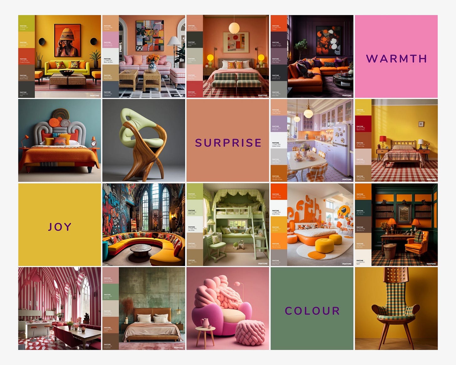 collage of my AI generated interiors