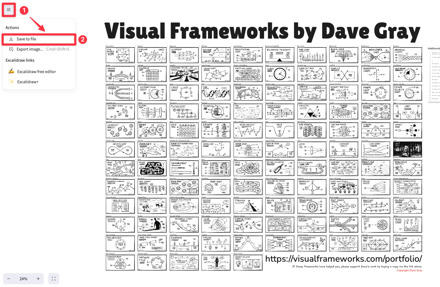 下載 Dave Gray 圖解模版的 Excalidraw 檔案