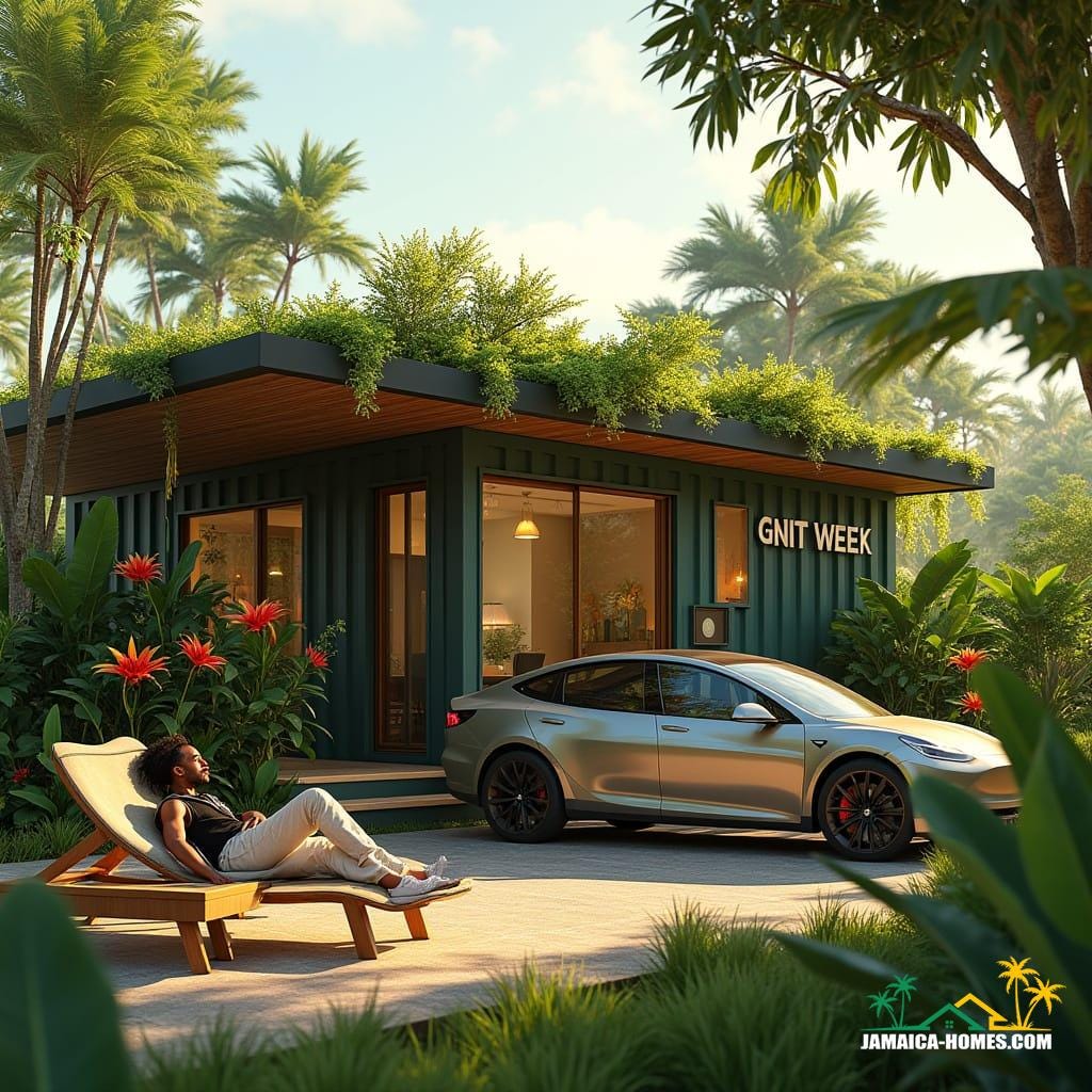 Kingston Container Home with Tropical Garden