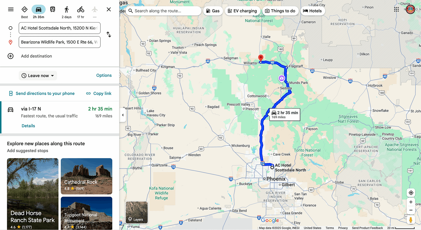 Directions to bearizona Directions to bearizona