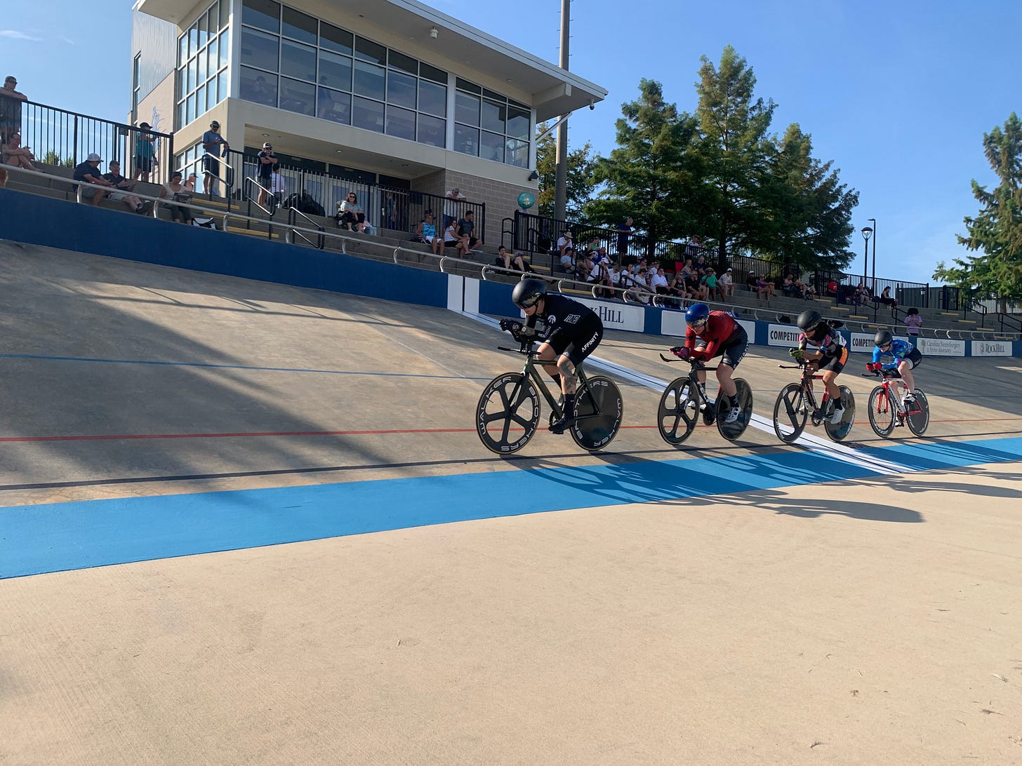 USA Cycling National Records, Women Masters — Team Pursuit (4-person), 35+, 3000m: 4:08.952. Lyndze Blosser, Kaitlyn Mittan, Brittany O’Neal, Laura Munoz. Rock Hill, SC, 8/10/2024. Record book last updated 8/26/2025. Rock Hill, 2024. Photo: Shots by Siena USA Cycling National Records, Women Masters — Team Pursuit (4-person), 35+, 3000m: 4:08.952. Lyndze Blosser, Kaitlyn Mittan, Brittany O’Neal, Laura Munoz. Rock Hill, SC, 8/10/2024. Record book last updated 8/26/2025. Rock Hill, 2024. Photo: Shots by Siena