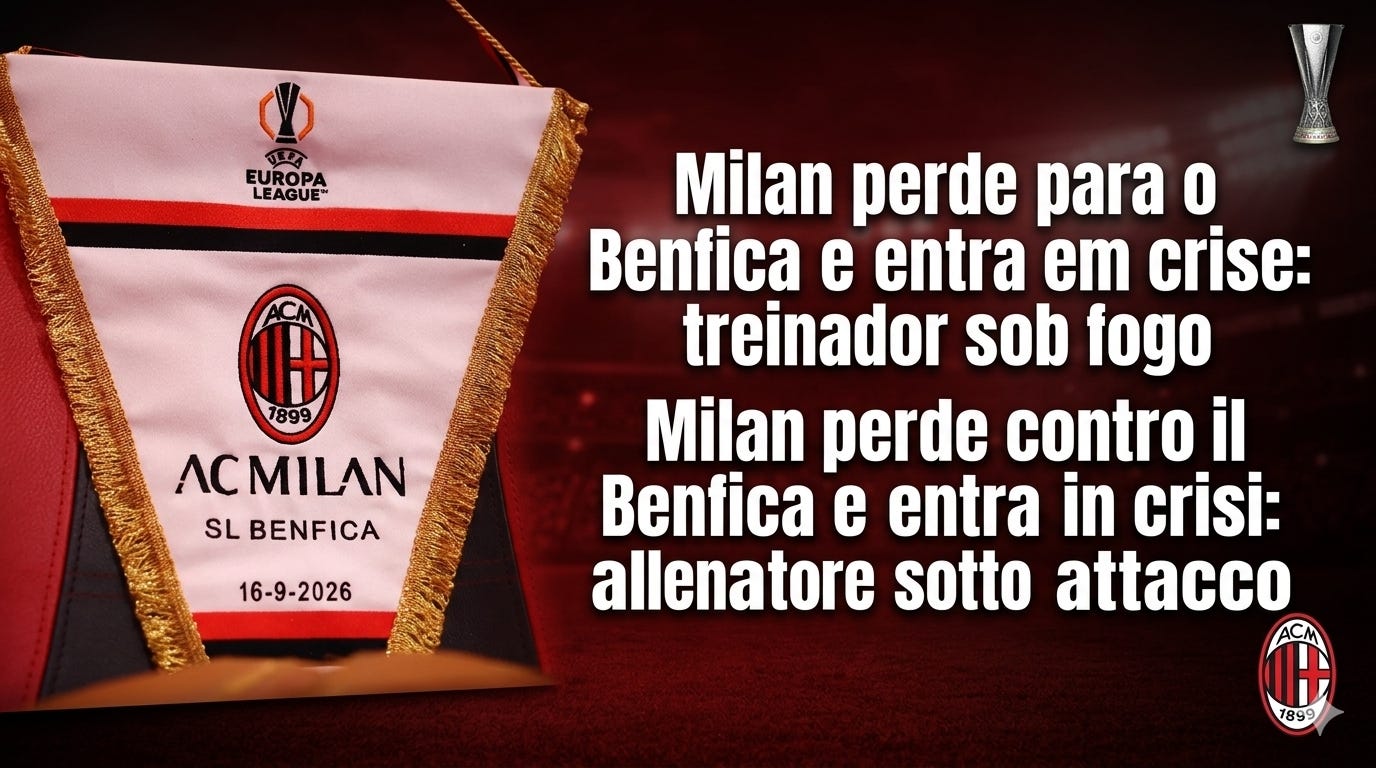Milan perde para o Benfica e entra em crise: treinador sob fogo / Milan perde contro il Benfica e entra in crisi: allenatore sotto attacco Milan perde para o Benfica e entra em crise: treinador sob fogo / Milan perde contro il Benfica e entra in crisi: allenatore sotto attacco