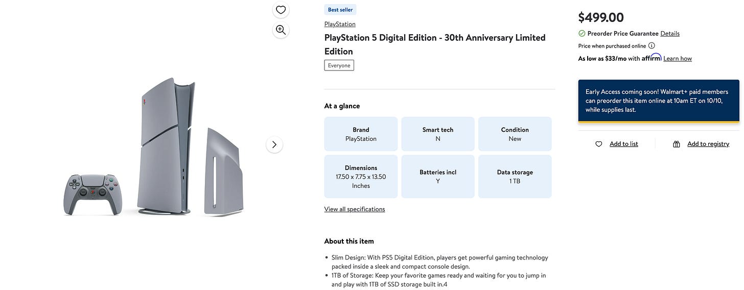PS5 Slim 30th Anniversary console PS5 Slim 30th Anniversary console