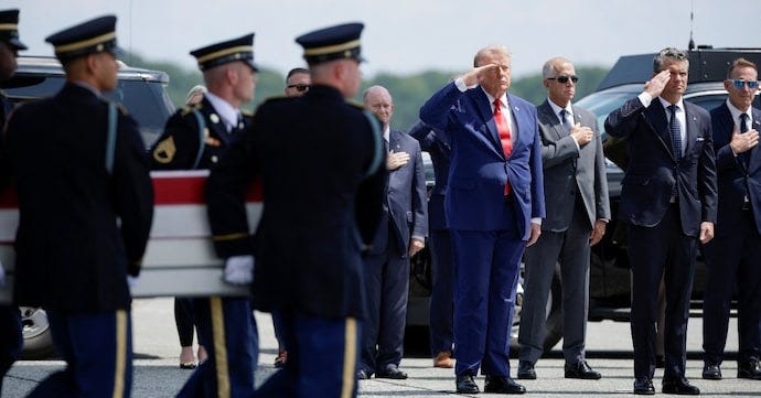 Trump honours return of 4 US troops killed in Iran war: One of hardest things to do - India Today Trump honours return of 4 US troops killed in Iran war: One of hardest things to do - India Today