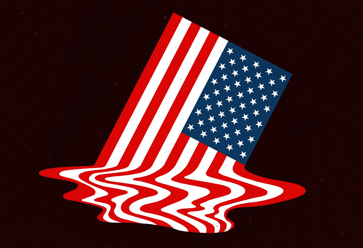 A melting American flag