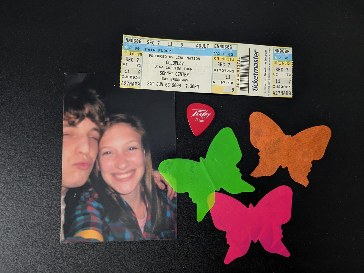 coldplay concert ticket memento guitar pick natasha krell coldplay concert ticket memento guitar pick natasha krell