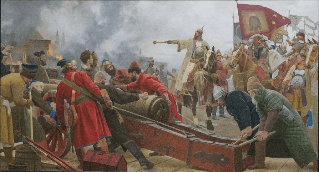 Siege of Kazan by Russian troops in 1552. By Andrei Slobodych :  r/BattlePaintings