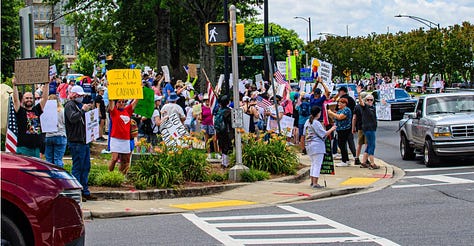 photo gallery of images from the 6/14 protest in Rock Hill showing signs and people