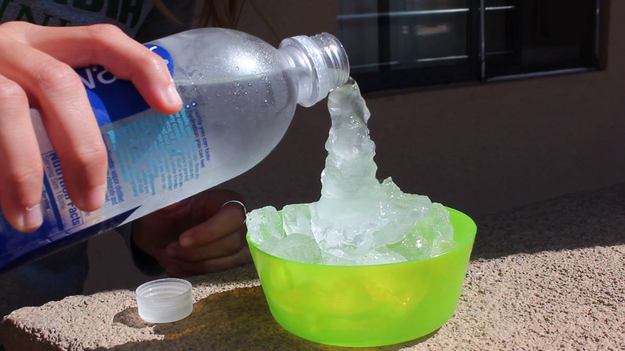 Supercool Water Instant Freeze on Ice - YouTube