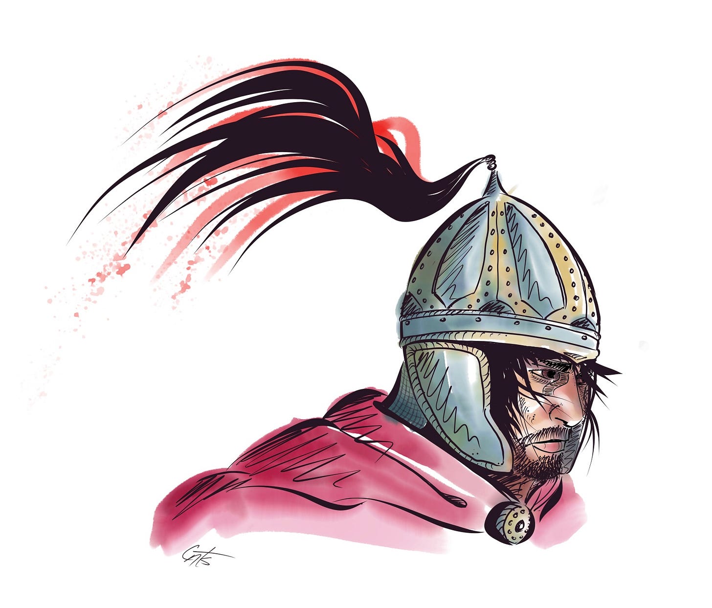 Draft concept art of a Roman cavalryman