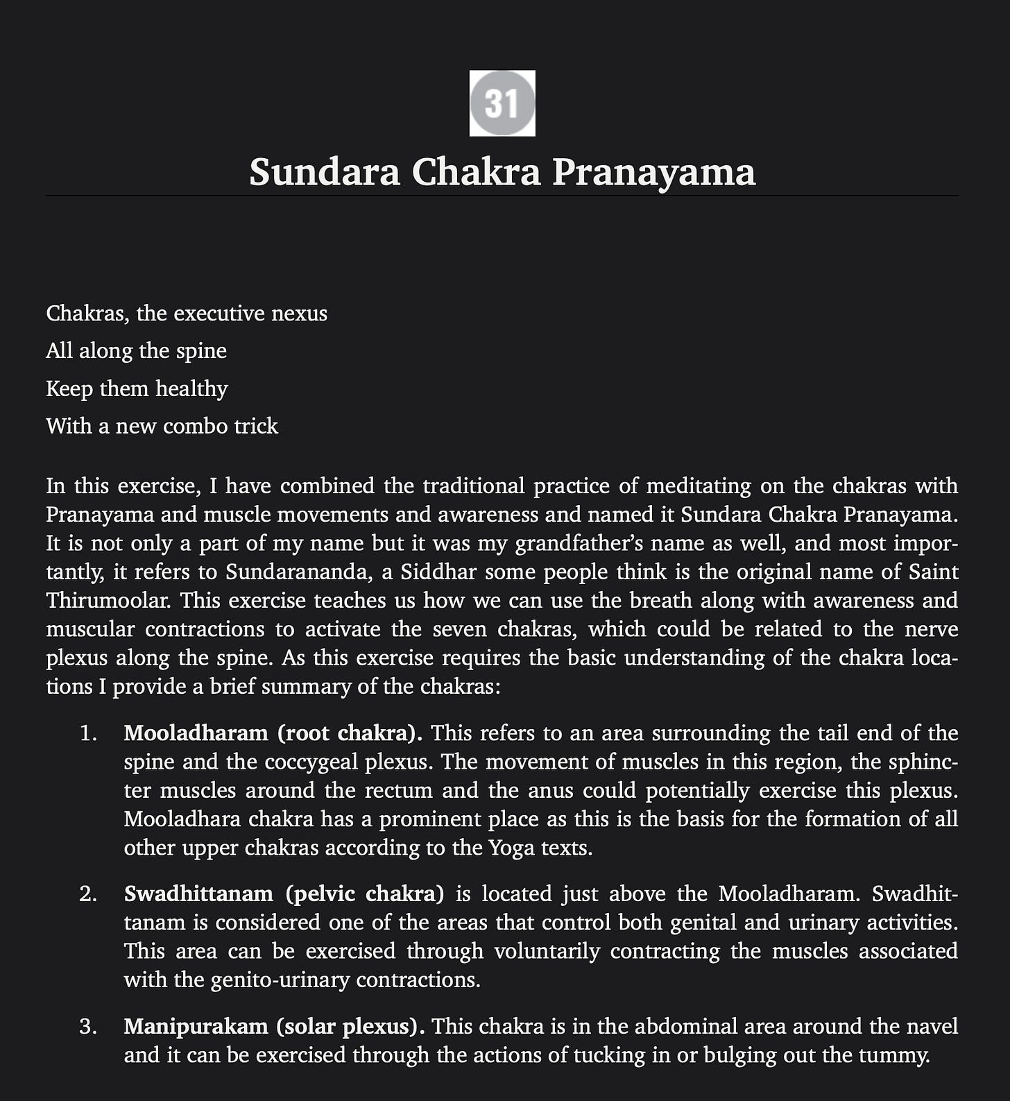 Sundara Chakra Pranayama - Mind your breathing - Sundar Balasubramanian Sundara Chakra Pranayama - Mind your breathing - Sundar Balasubramanian