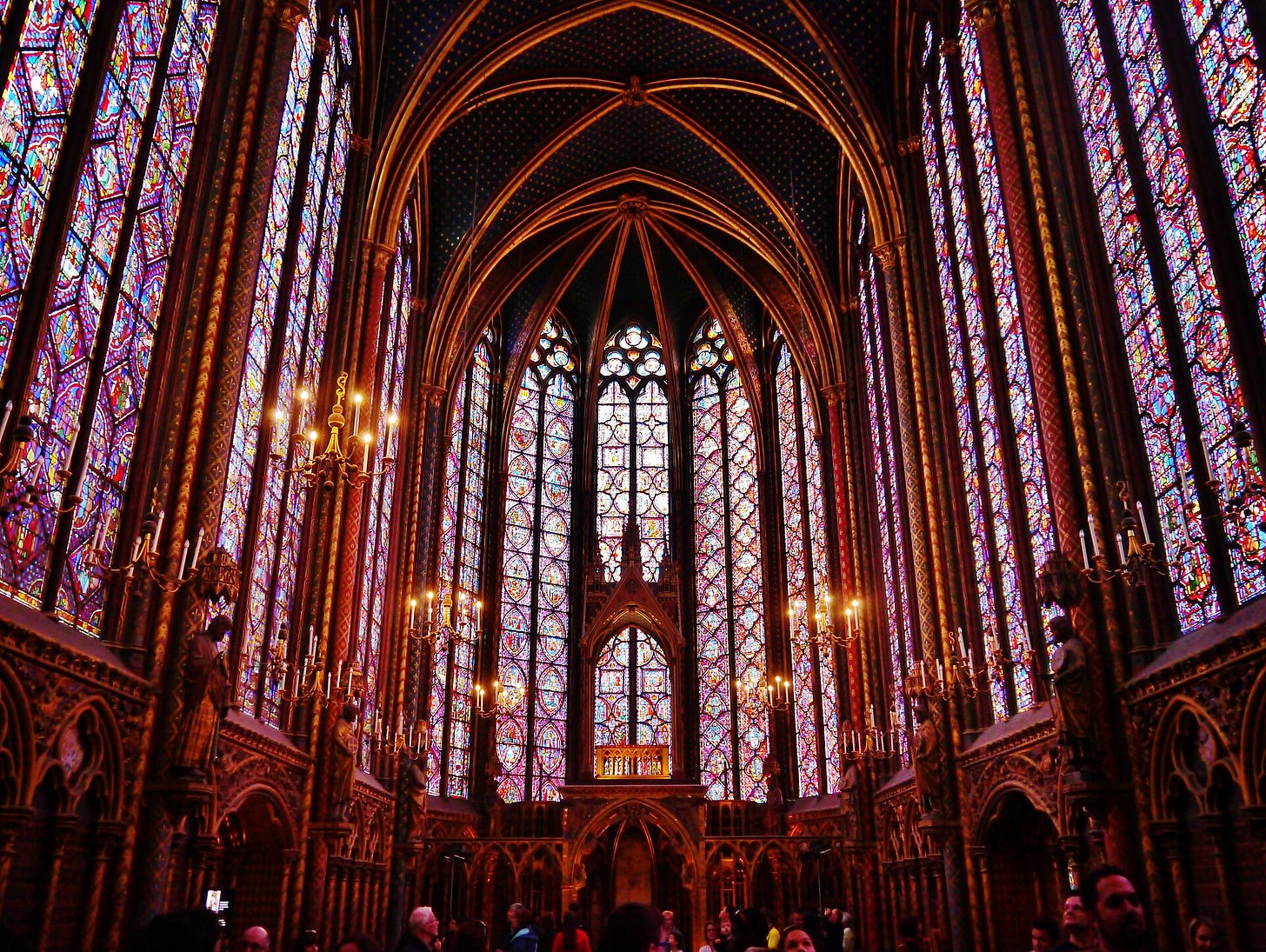 The upper chapel of the Sainte-Chapelle, Paris, consecrated in 1248.
