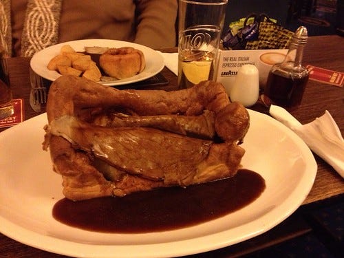 Beef in Huge Yorkshire Pudding Beef in Huge Yorkshire Pudding