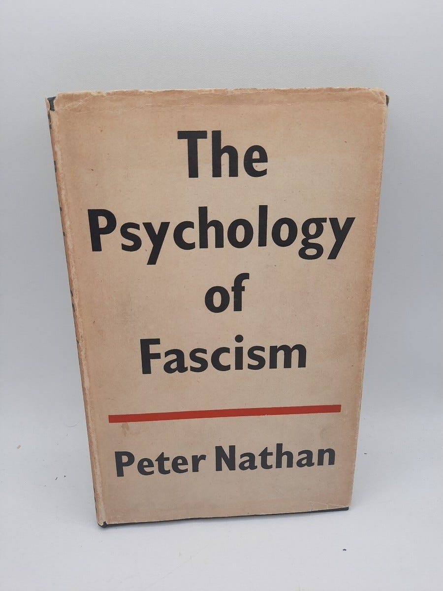The Psychology Of Fascism Peter Nathan Faber And Faber 1943 | eBay UK