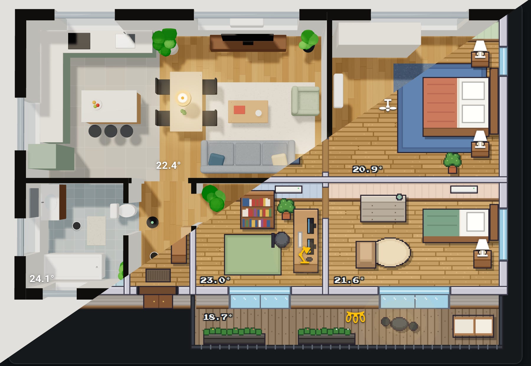 I hired an illustrator to draw my house. Now it's my Home Assistant ...