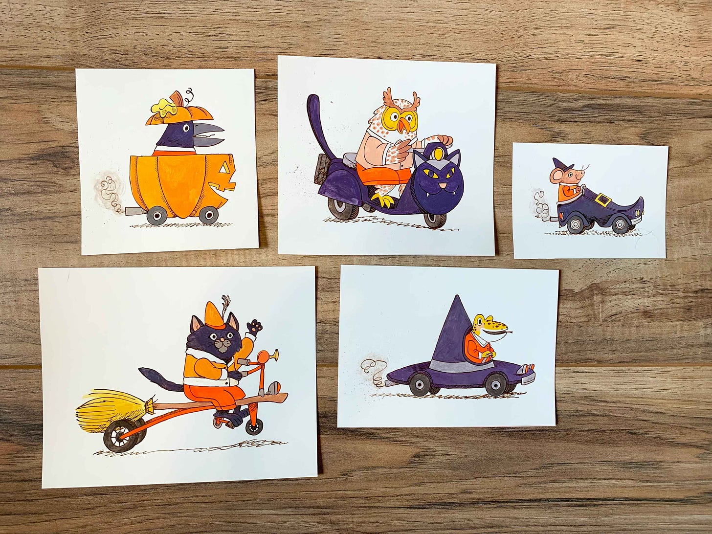 Kayla Stark ode to a scarry halloween all illustrations together