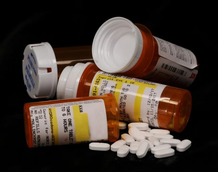 A set of pill bottles