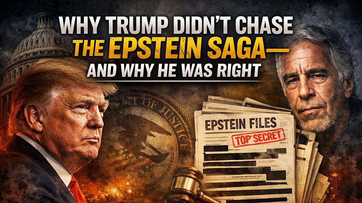 WHY TRUMP DIDN'T CHASE THE EPSTEIN SAGA &mdash; AND WHY HE WAS RIGHT