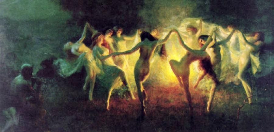 Pan NYMPHS DANCING TO PAN'S FLUTE Art - by Joseph Tomanek (1889-1974 ...
