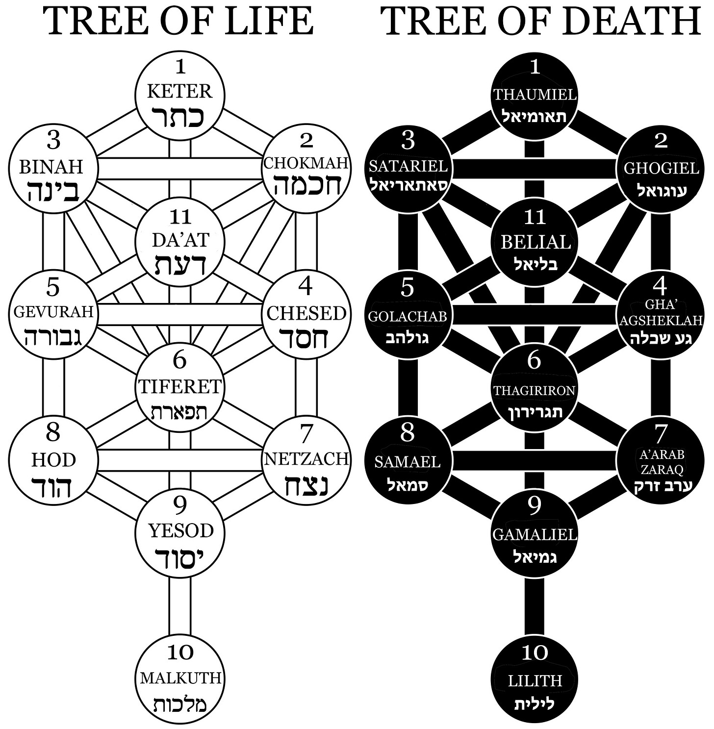 Qlippoth Qliphoth Sephiroth Kabalah Tree Of Life And Death Kabbalistic