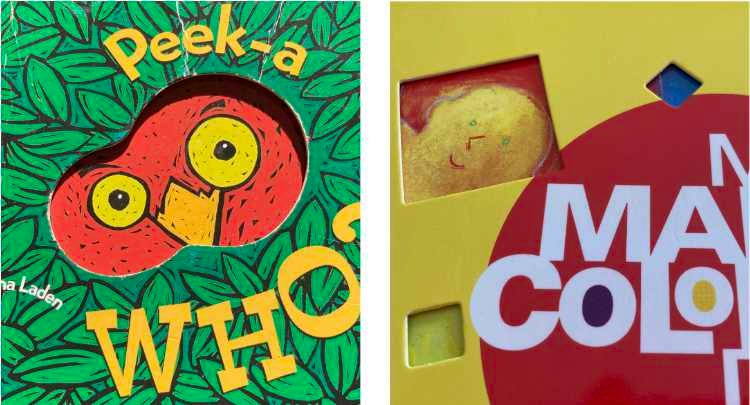 Two example of die cut book covers.
