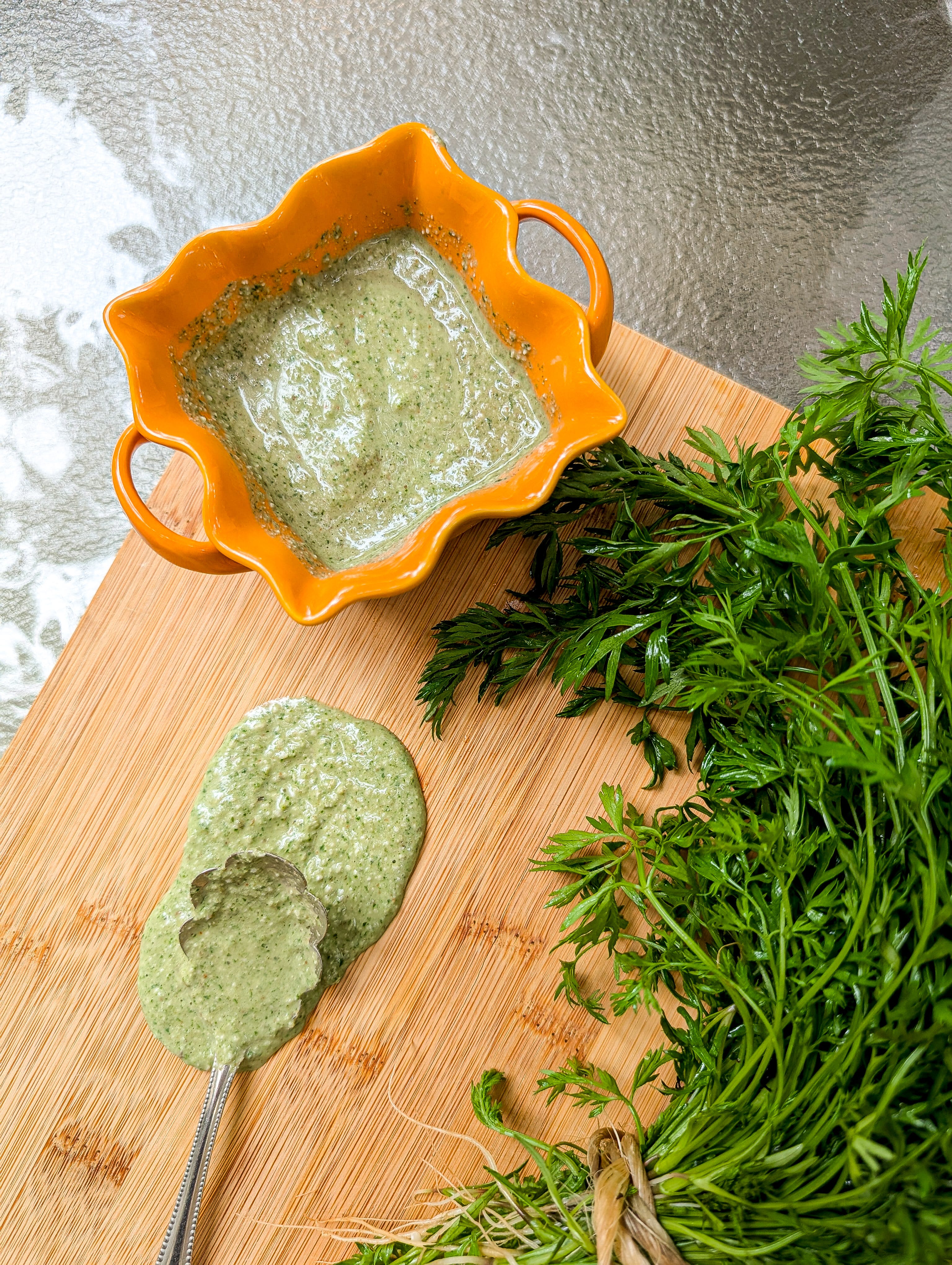 Recipe: Carrot Top Vinaigrette - CJ Katz