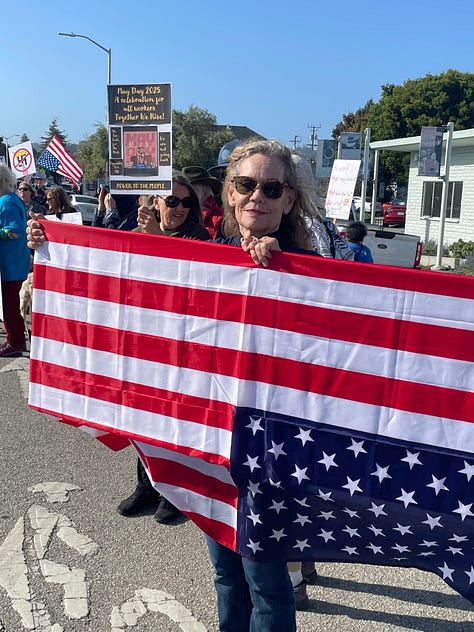 Protestors holding signs