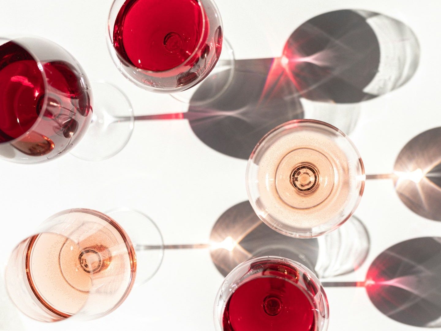 a group of wine glasses