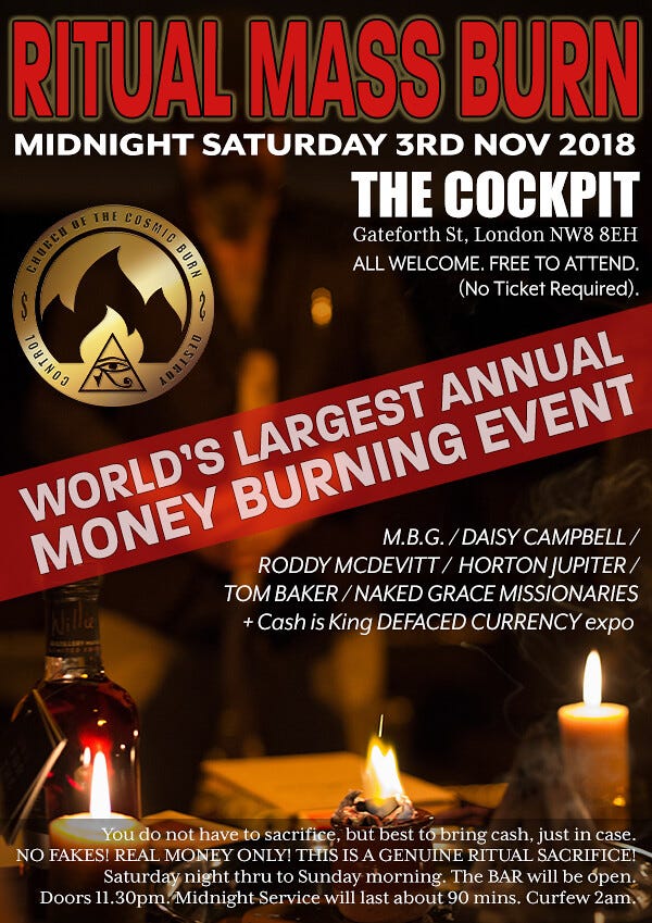 Ritual Midnight Mass Burn – Saturday 3rd November 2018 at The Cockpit, London Ritual Midnight Mass Burn – Saturday 3rd November 2018 at The Cockpit, London
